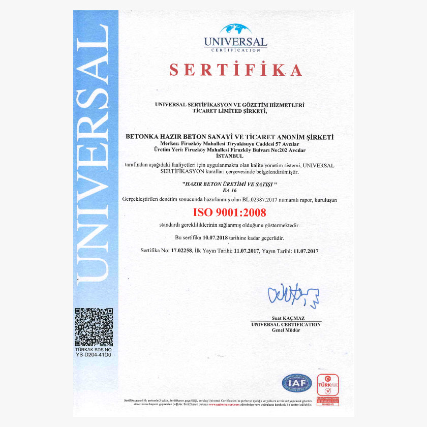ISO 9001 Belgesi